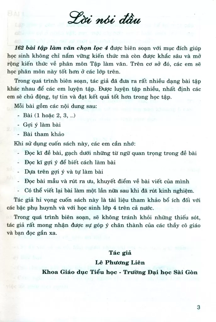 162 BÀI TẬP LÀM VĂN CHỌN LỌC LỚP 4 (Dùng chung cho các bộ SGK hiện hành)